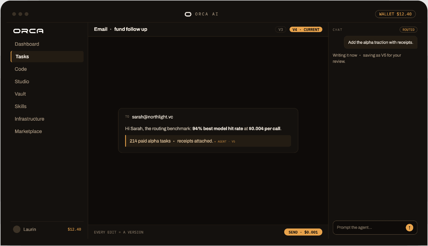 Orca AI: Tasks, Studio, Vault
